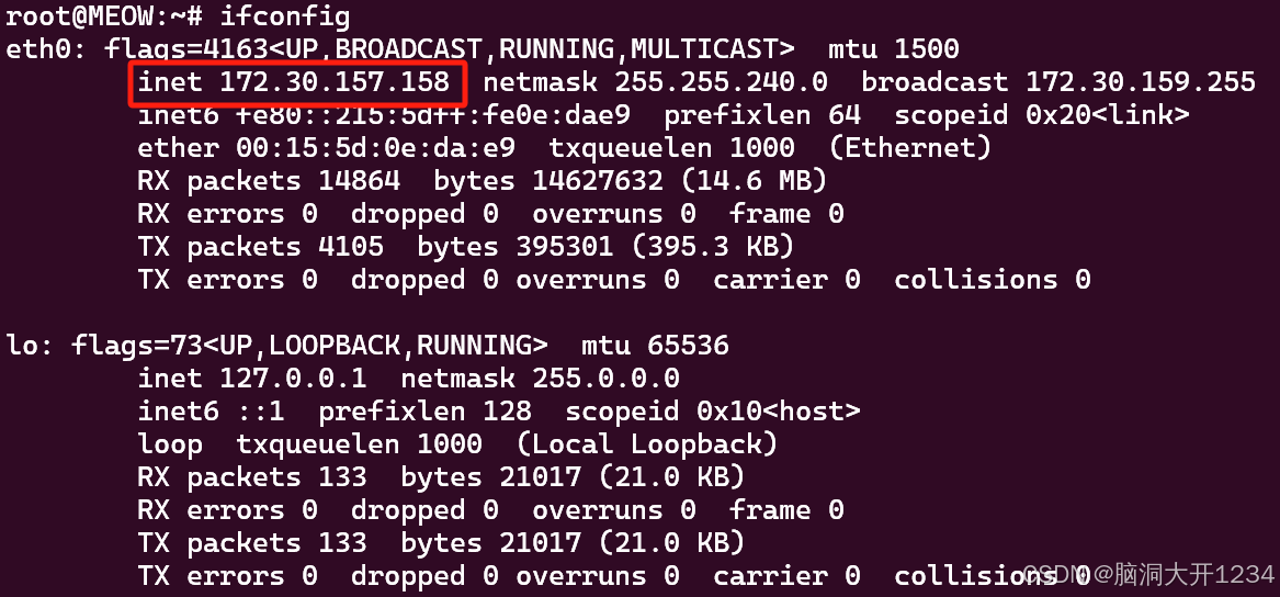 ifconfig 获取 IP